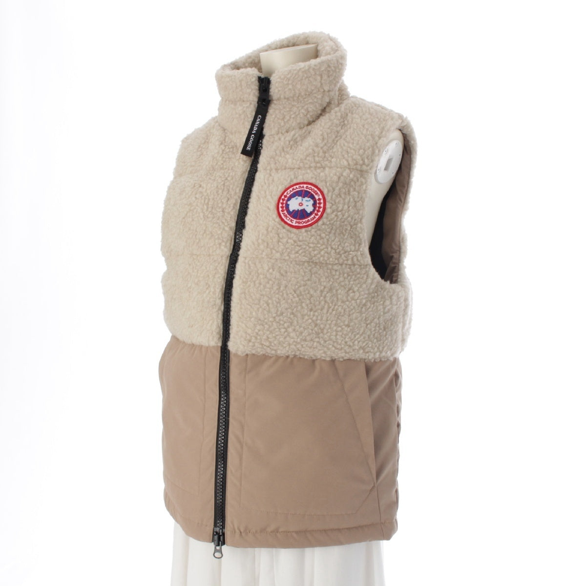 CANADA GOOSE Elora Bore High neck Down vest Sleeveless Jacket Outerwear 2837W beige XS