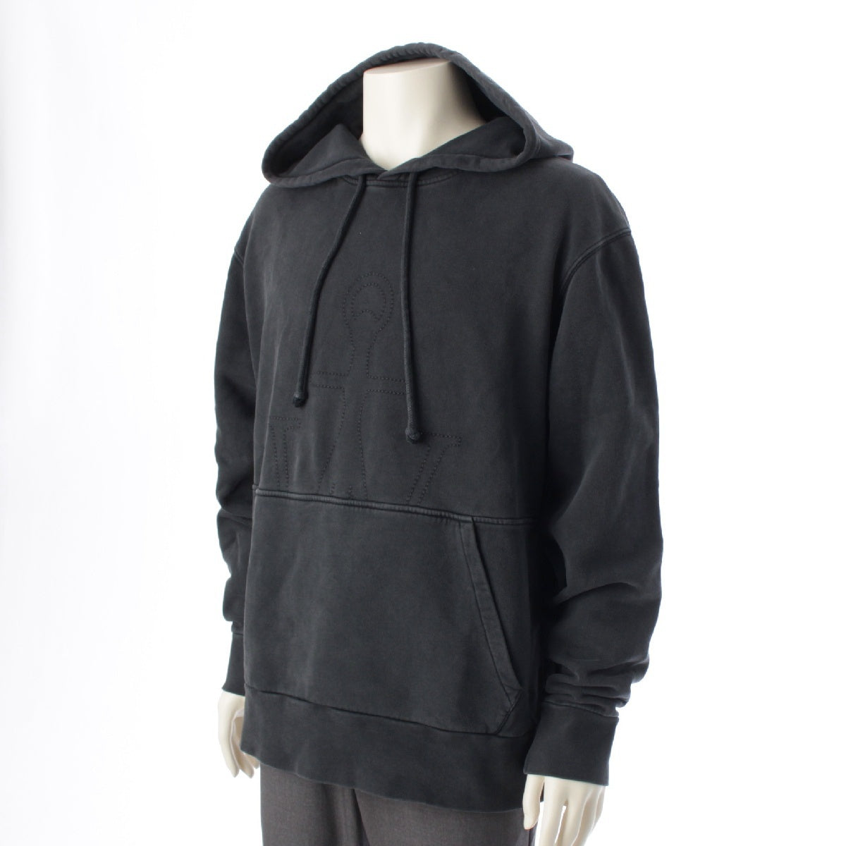 J.W.Anderson. Logo motif Parker Faded distressed top JW0073PG1192599 charcoal gray L
