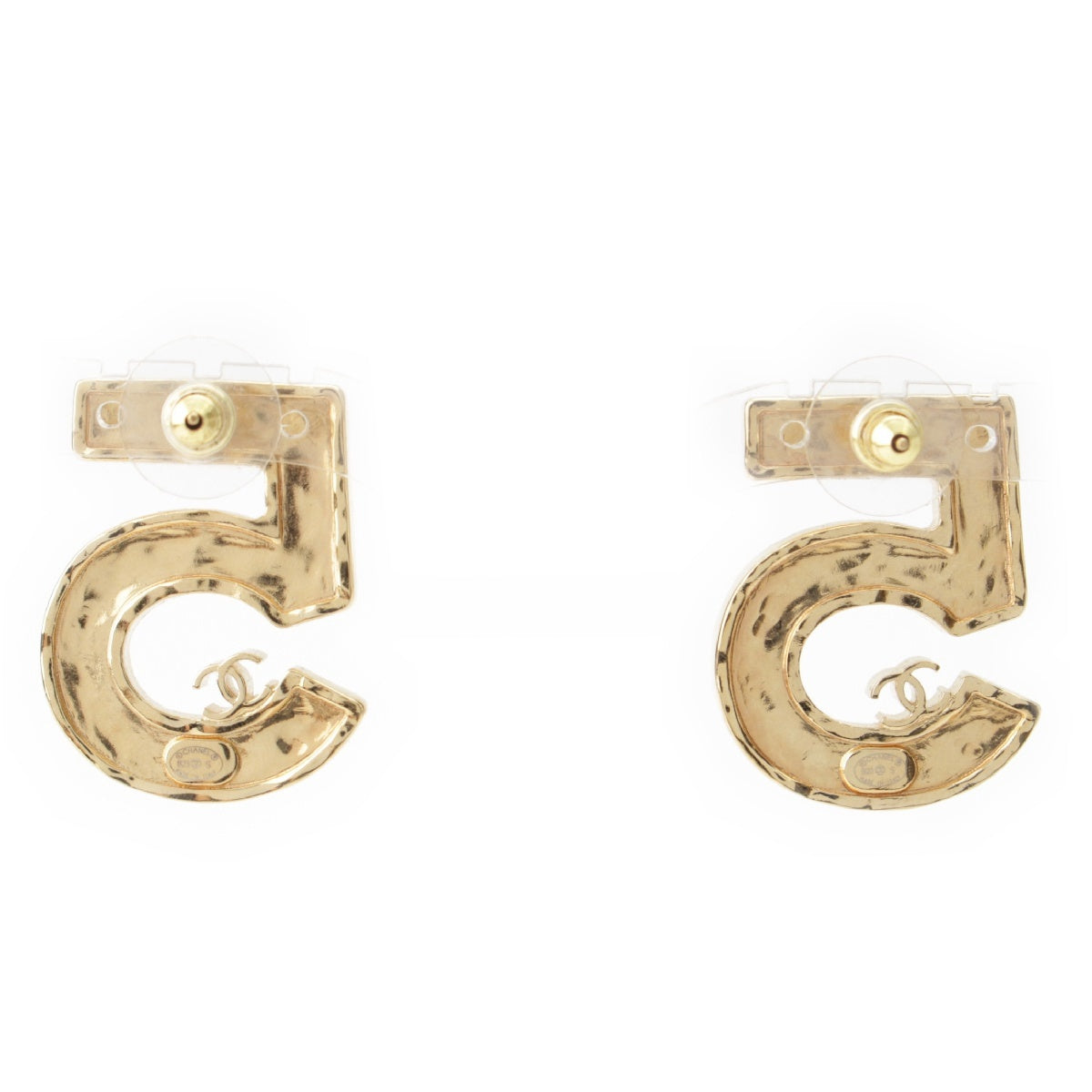 CHANEL B23S No.5 COCO Mark Pierce Earring accessories Gold black