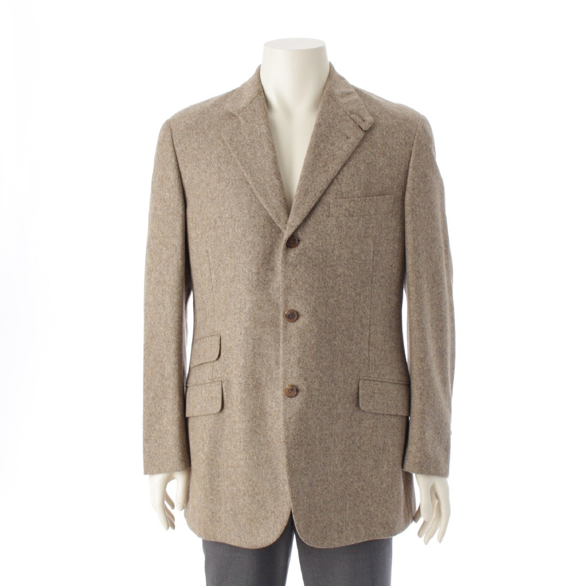 HERMES Wool x cashmere tailored jacket beige 48