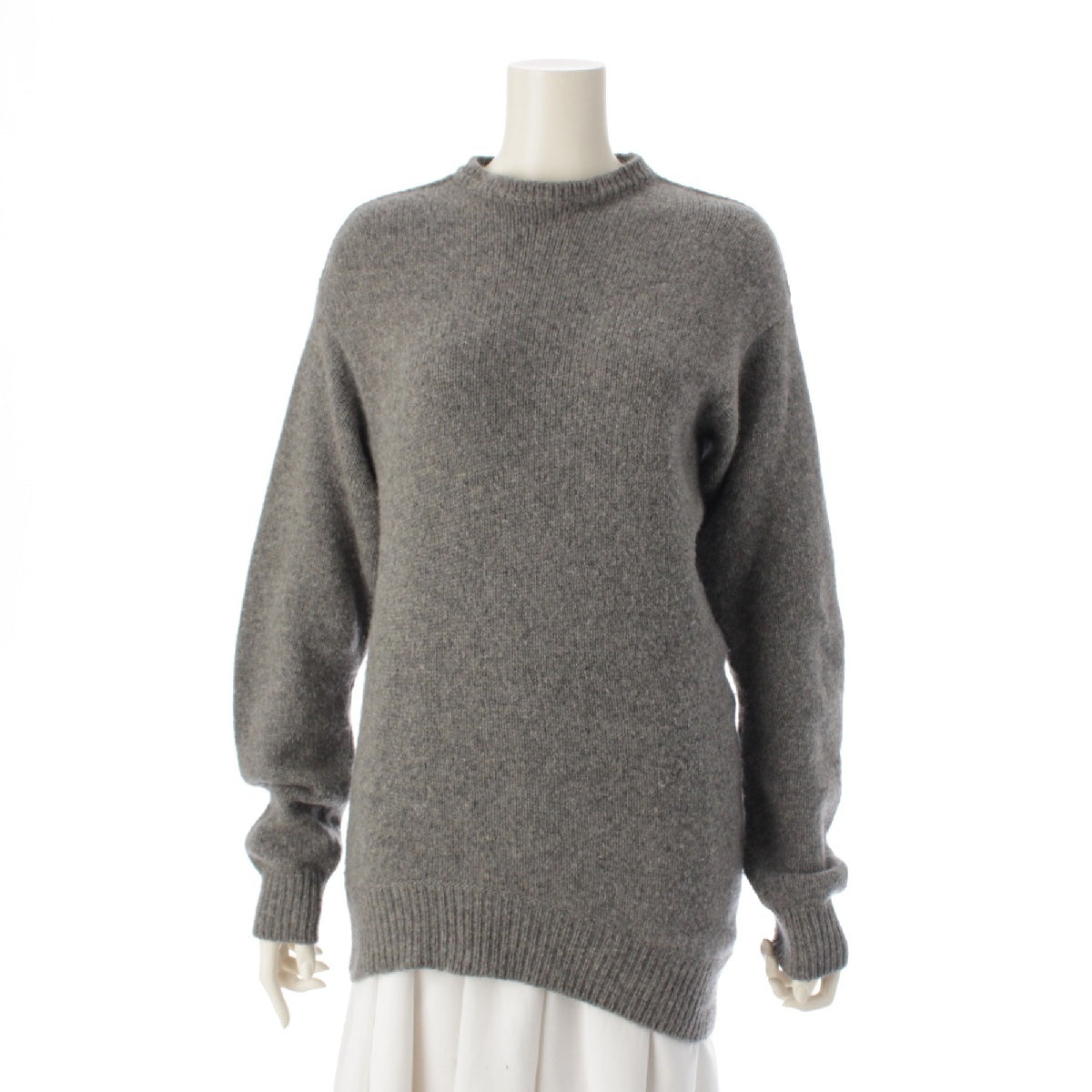 CELINE Phoebe period Cashmere Mohair Cool Neck Knit sweater Long sleeve top gray XS