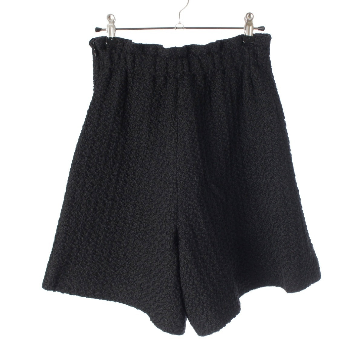 Cygne wool tweed Side zip culottes short Pants Bottoms black 1
