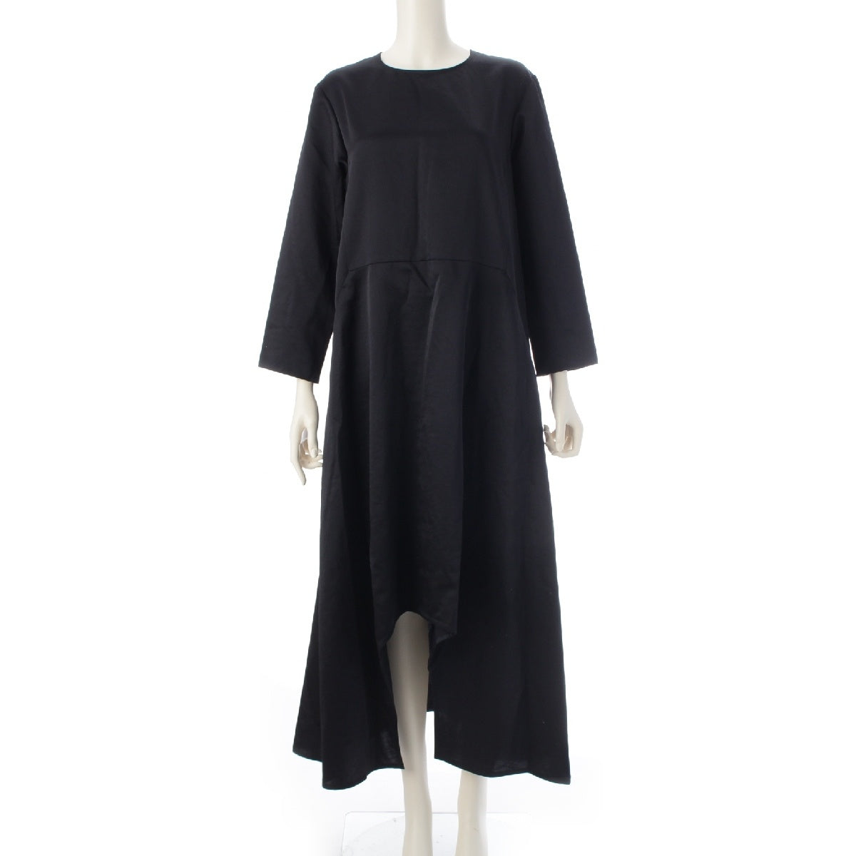 Conte x Yoko Yamashiro collaboration cotton Round hem back zip long one piece 8526-299-0011 black F