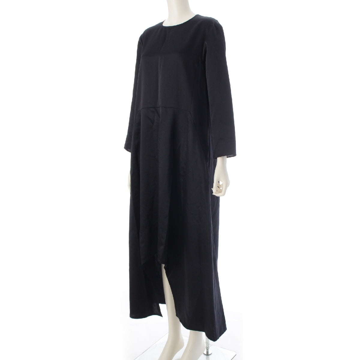 Conte x Yoko Yamashiro collaboration cotton Round hem back zip long one piece 8526-299-0011 black F