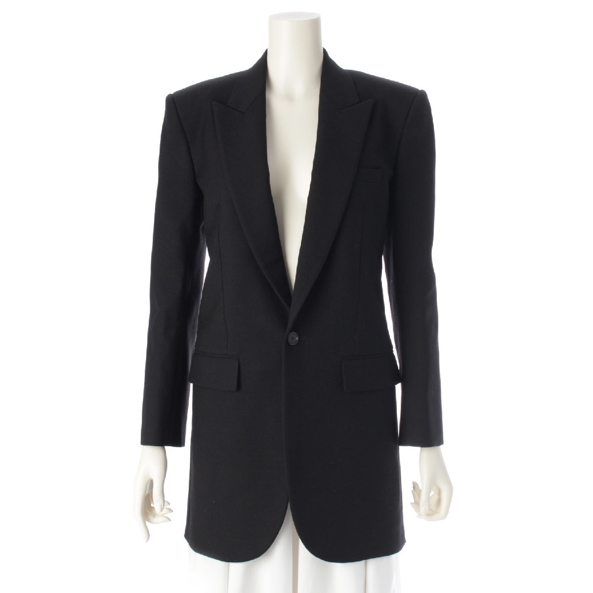 SAINT LAURENT 24AW wool 1B Long tailored jacket Outer tops 799694Y7B73 black 34