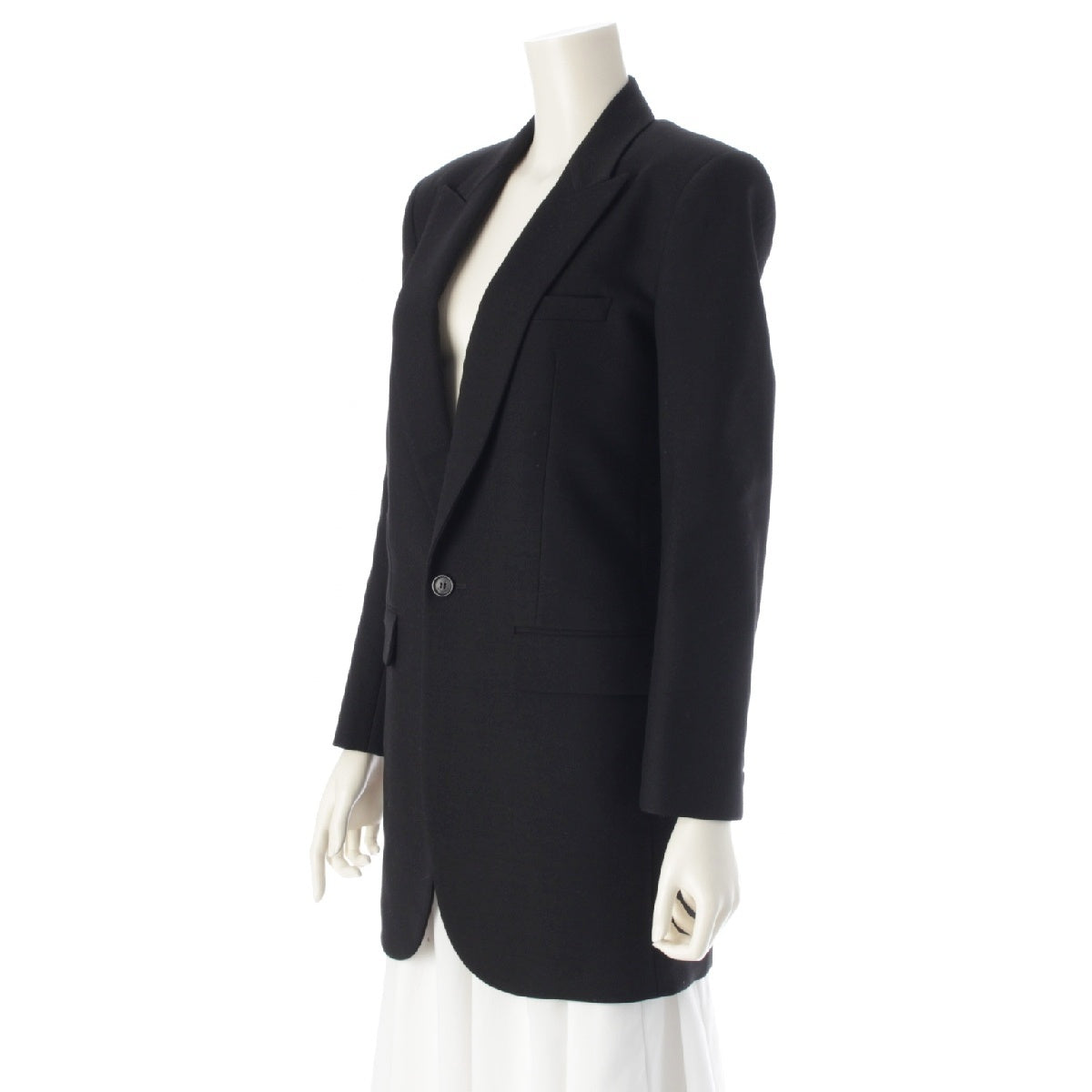 SAINT LAURENT 24AW wool 1B Long tailored jacket Outer tops 799694Y7B73 black 34