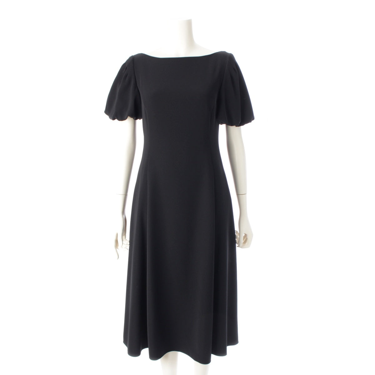 FOXEY NEW YORK Logo embroidery, frill sleeves, short sleeves one piece back zip dress 41041 black 38
