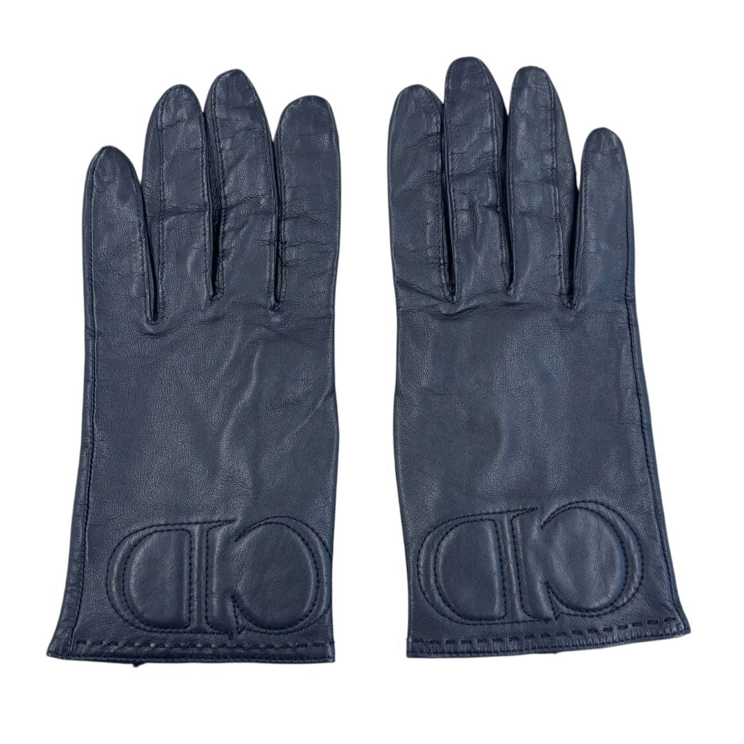 Dior Leather Logo Vintage Gloves Black 20 gloves