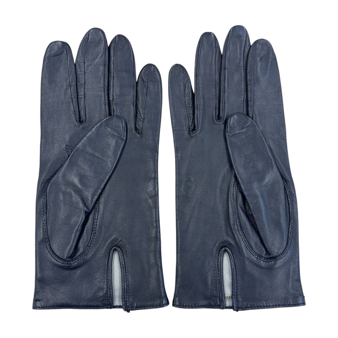 Dior Leather Logo Vintage Gloves Black 20 gloves