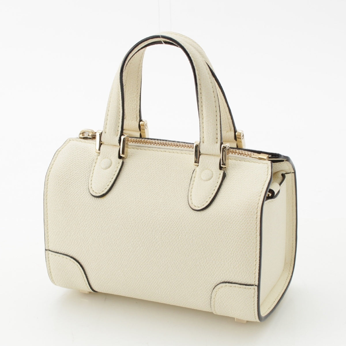 Valextra Babila Micro Soft Calfskin Skin 2way Handbag Shoulder Crossbody White gold