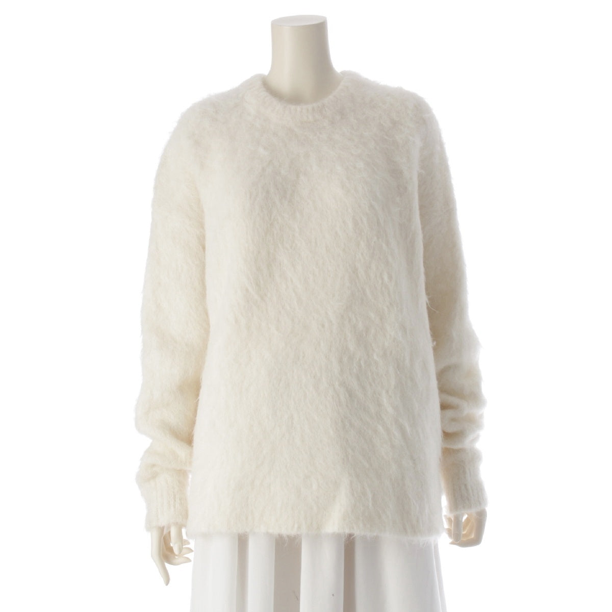 MADISON BLUE Alpaca Nylon Crew neck knit sweater tops MB234-8010 white 00 (F)