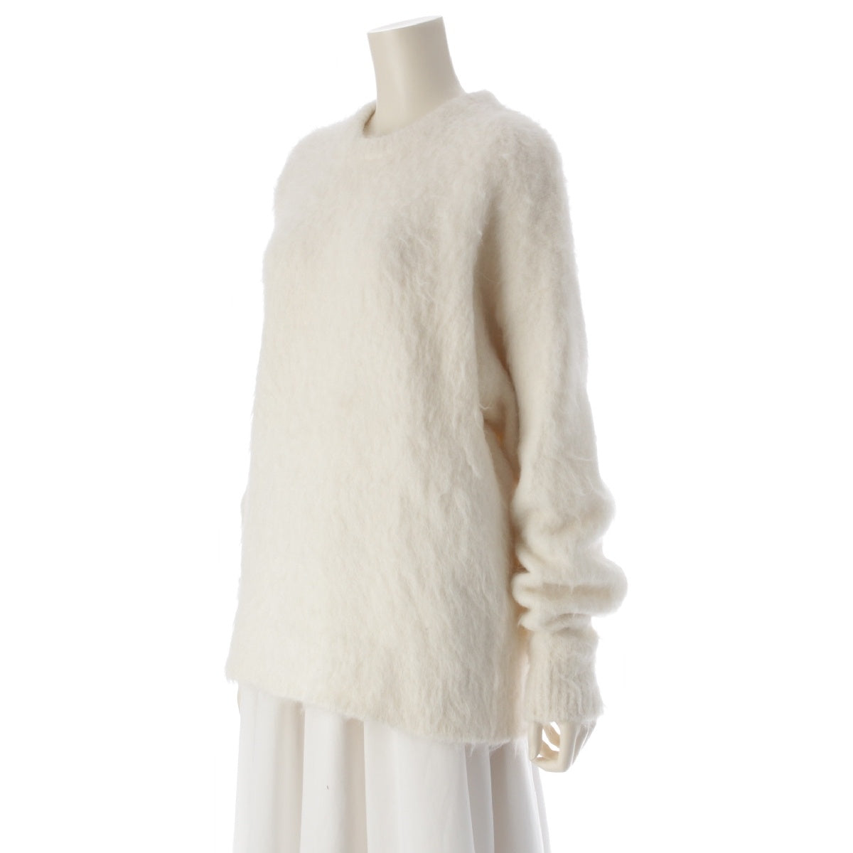 MADISON BLUE Alpaca Nylon Crew neck knit sweater tops MB234-8010 white 00 (F)