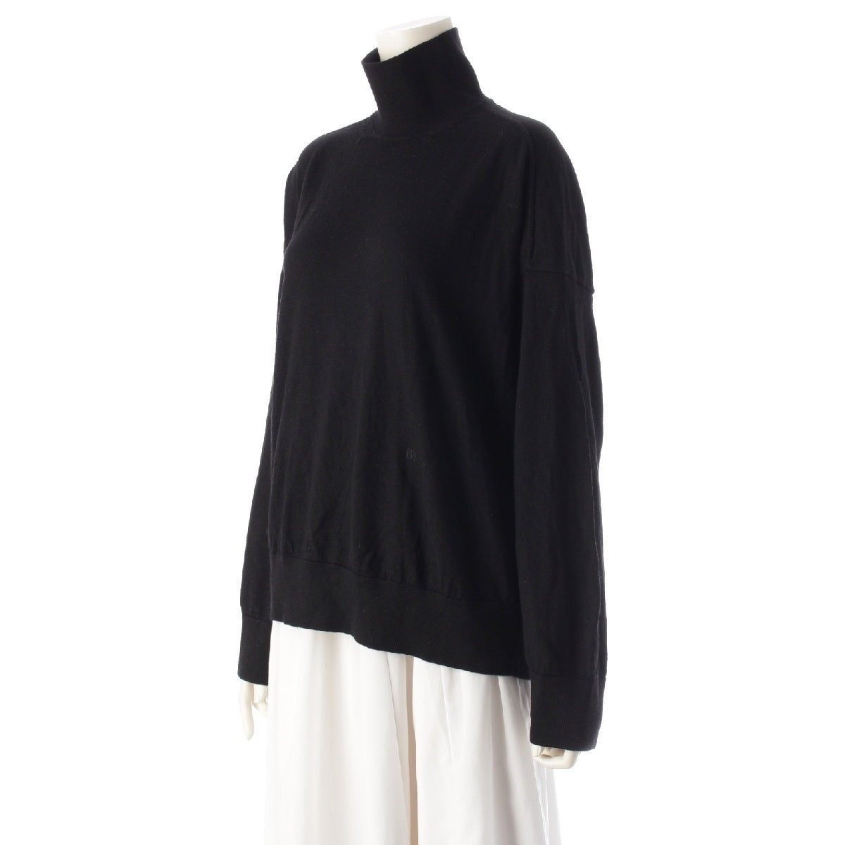 BOTTEGAVENETA wool Embroidered high neck knit sweater tops 753815 black S