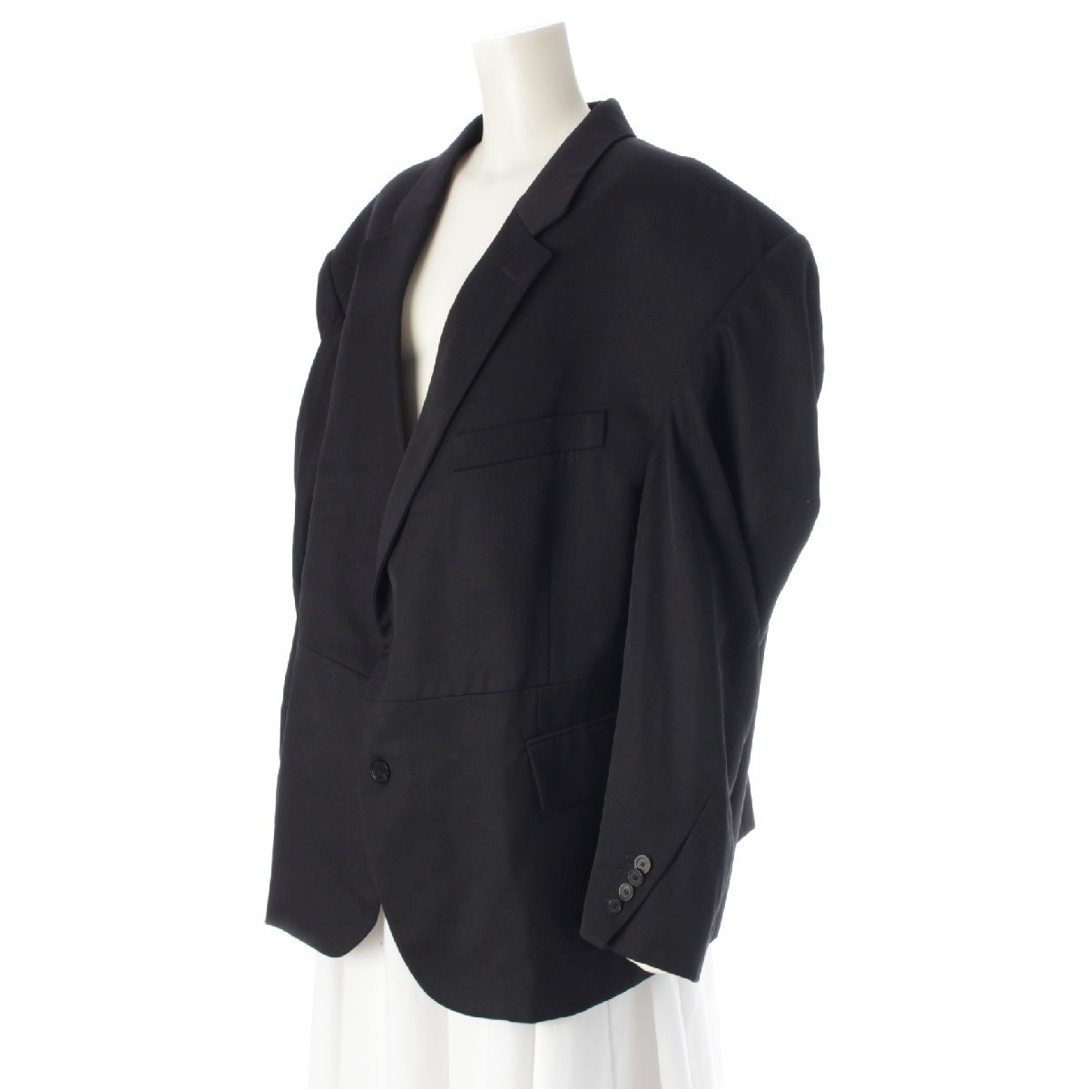 BALENCIAGA wool Oversized Single tailored jacket Outer tops 704469 black 1