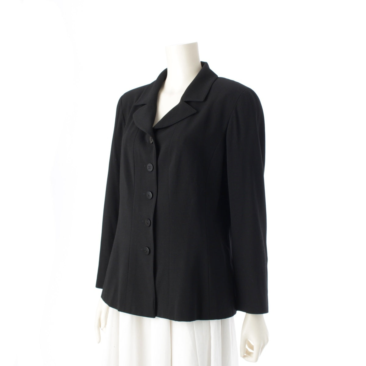 CHANEL 98C wool Vintage COCO Button Single tailored jacket P10047 black 44