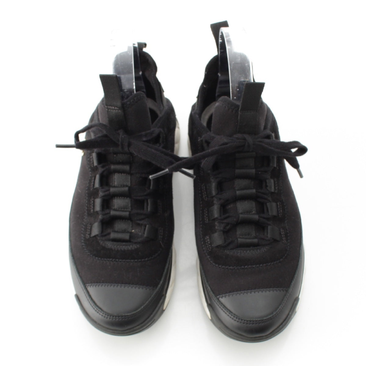 CHANEL fabric COCO Mark Low Cut sneakers shoes G35617 black 37