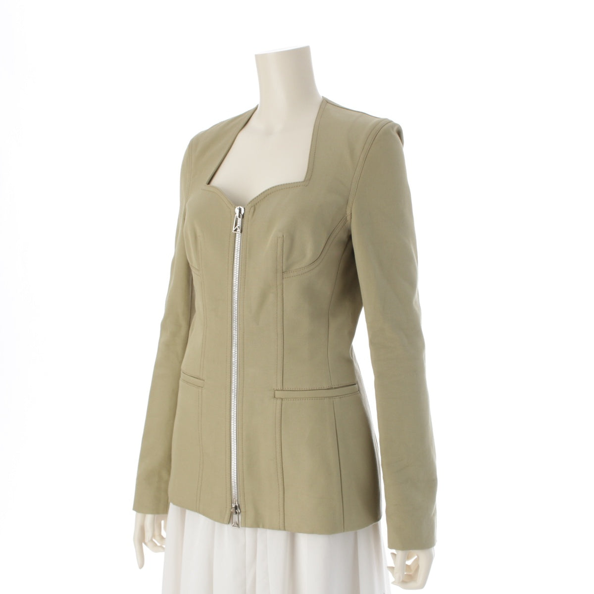 BOTTEGAVENETA 22 years cotton No collar Zip-up Jacket Blouson outerwear 703197 green 36