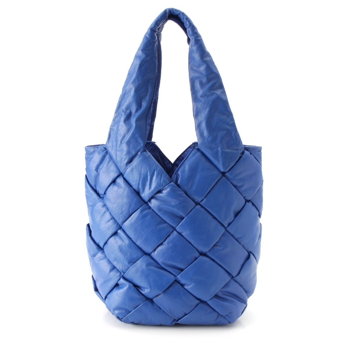BOTTEGAVENETA cassette Calf leather Maxi INTRECCIATO with pouch Tote Bag 666872 blue