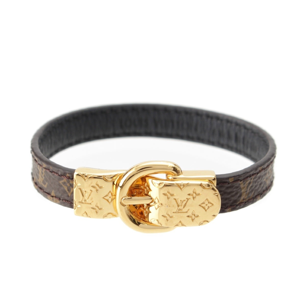 LOUIS VUITTON Bracelet Fasten Your LV Monogram buckle bracelet Accessories M6170E Brown gold