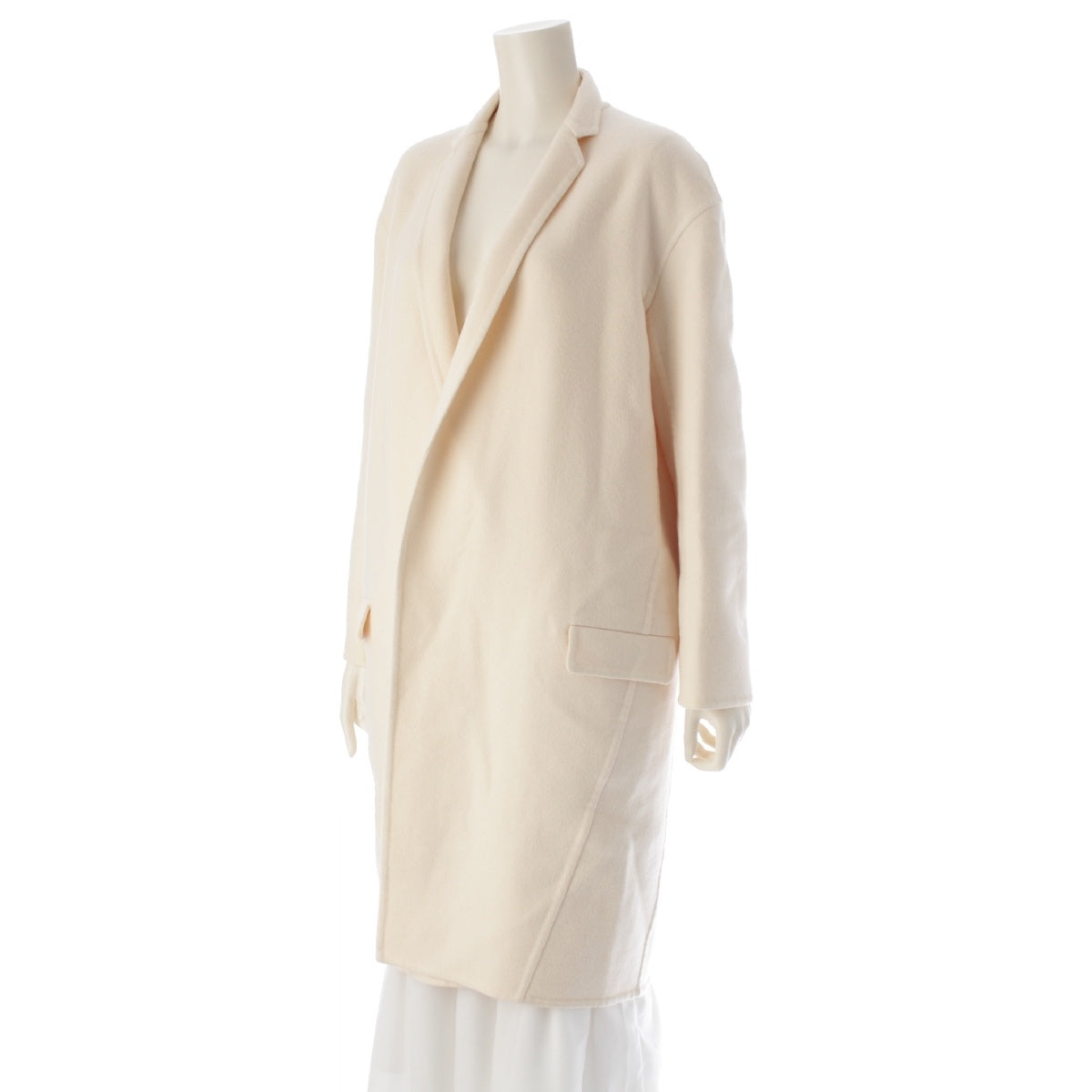 CELINE cashmere Eggcrombie long gown coat outer 2 8H13/670 beige 34