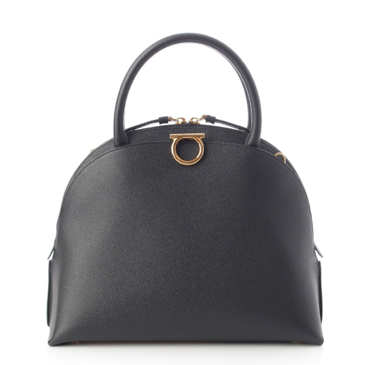 Salvatore Ferragamo leather Gancini 2way Shoulder Handbag 21 0428 NERO 0741560 black