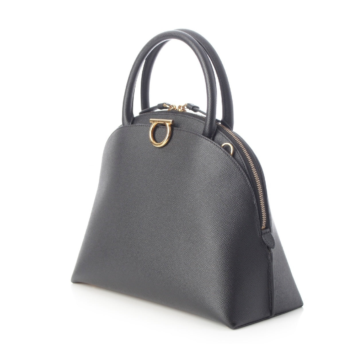 Salvatore Ferragamo leather Gancini 2way Shoulder Handbag 21 0428 NERO 0741560 black