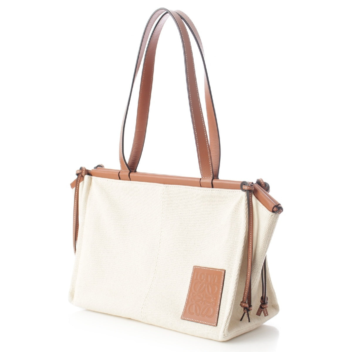 LOEWE Cushion tote small Anagram Long Shoulder Tote Bag 330.02AB90 Beige brown