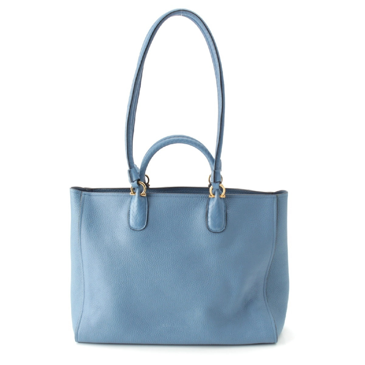 Salvatore Ferragamo leather Gancini 2way Shoulder Tote Bag Handbag AU-21 0914 blue