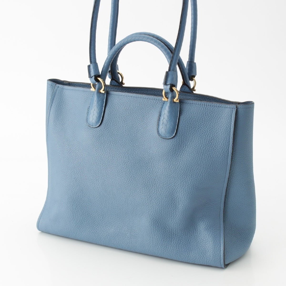 Salvatore Ferragamo leather Gancini 2way Shoulder Tote Bag Handbag AU-21 0914 blue