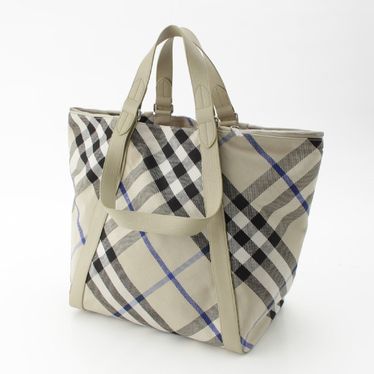 BURBERRY Festival Novacheck Tote Bag 8089791 Beige x blue