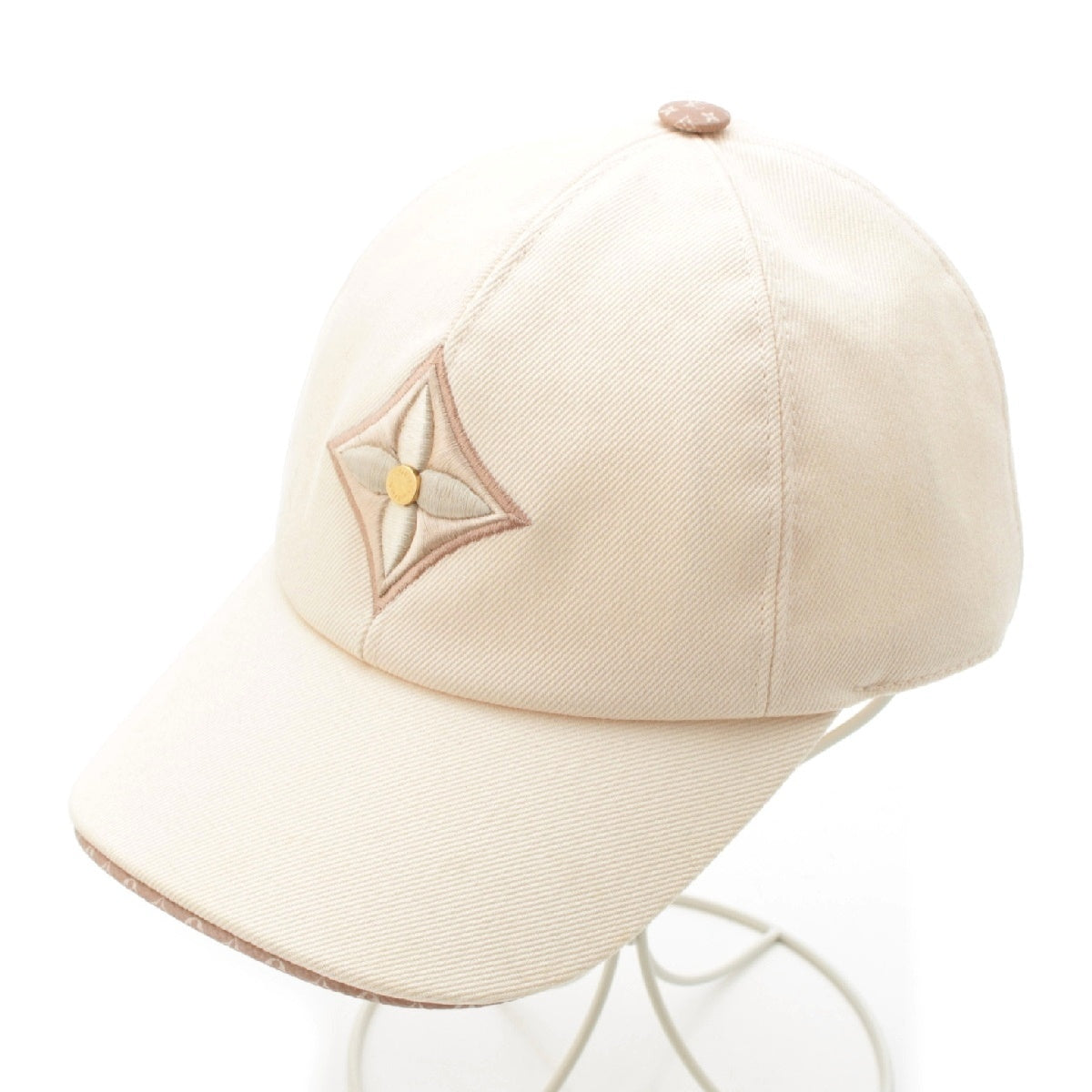 LOUIS VUITTON LV Day canvas Logo Monogram Flower Baseball cap hat M77808  Ivory beige