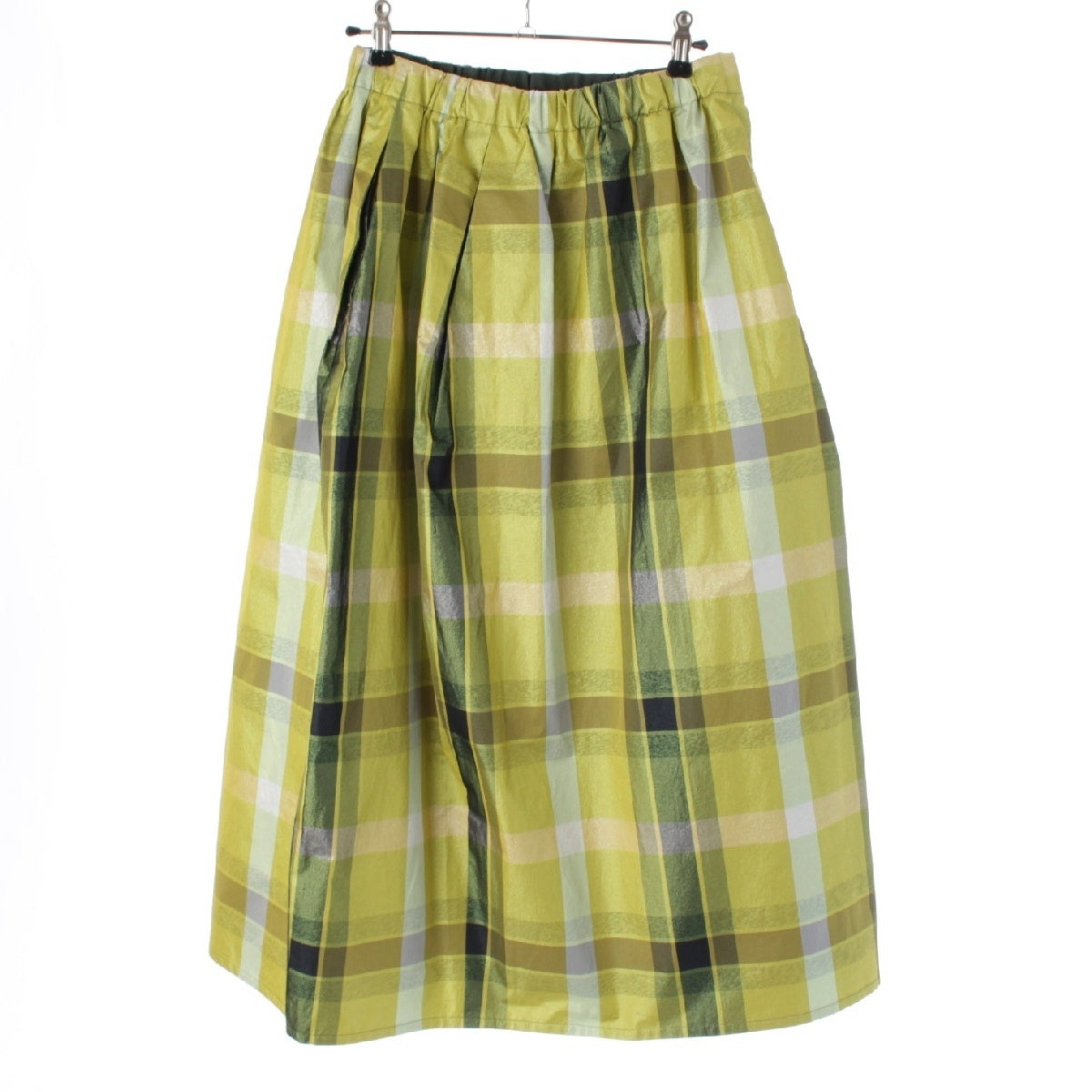 Drawer WINTER1 Glitter Check Taffeta Easy Gathered skirt Waist rubber 6524-299-1839 yellow 36