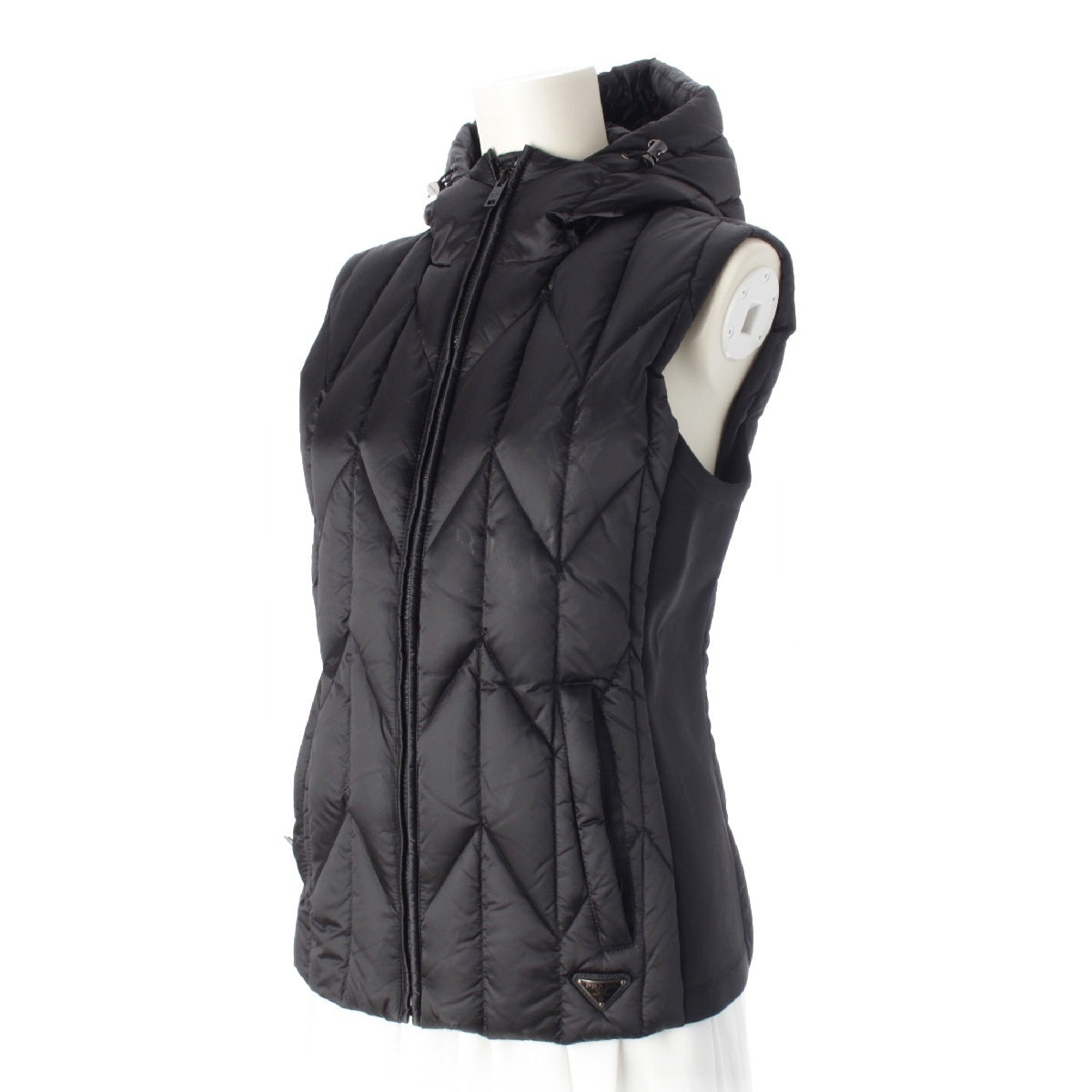 PRADA 15 years Nylon Quilted hoodie Down vest Jackets Tops Outerwear 29B984 black 40