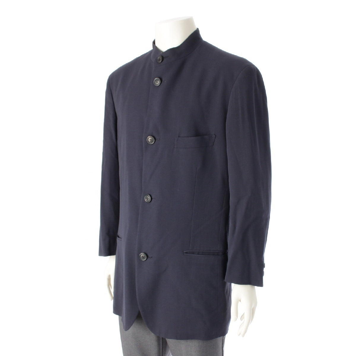 ISSEY MIYAKE MEN 95AW wool Vintage Mao Collar Single Jacket outer ME53-FD212 Navy M