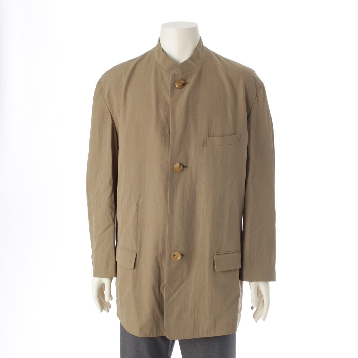 ISSEY MIYAKE MEN 94 years Wool nylon Vintage oversized Mao collar Jacket Shirt tops ME43-FD033 beige M