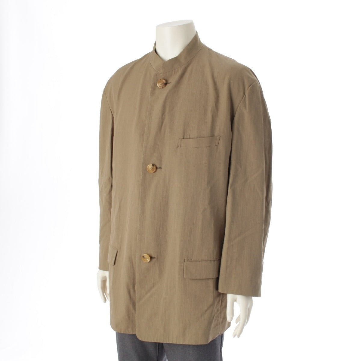 ISSEY MIYAKE MEN 94 years Wool nylon Vintage oversized Mao collar Jacket Shirt tops ME43-FD033 beige M