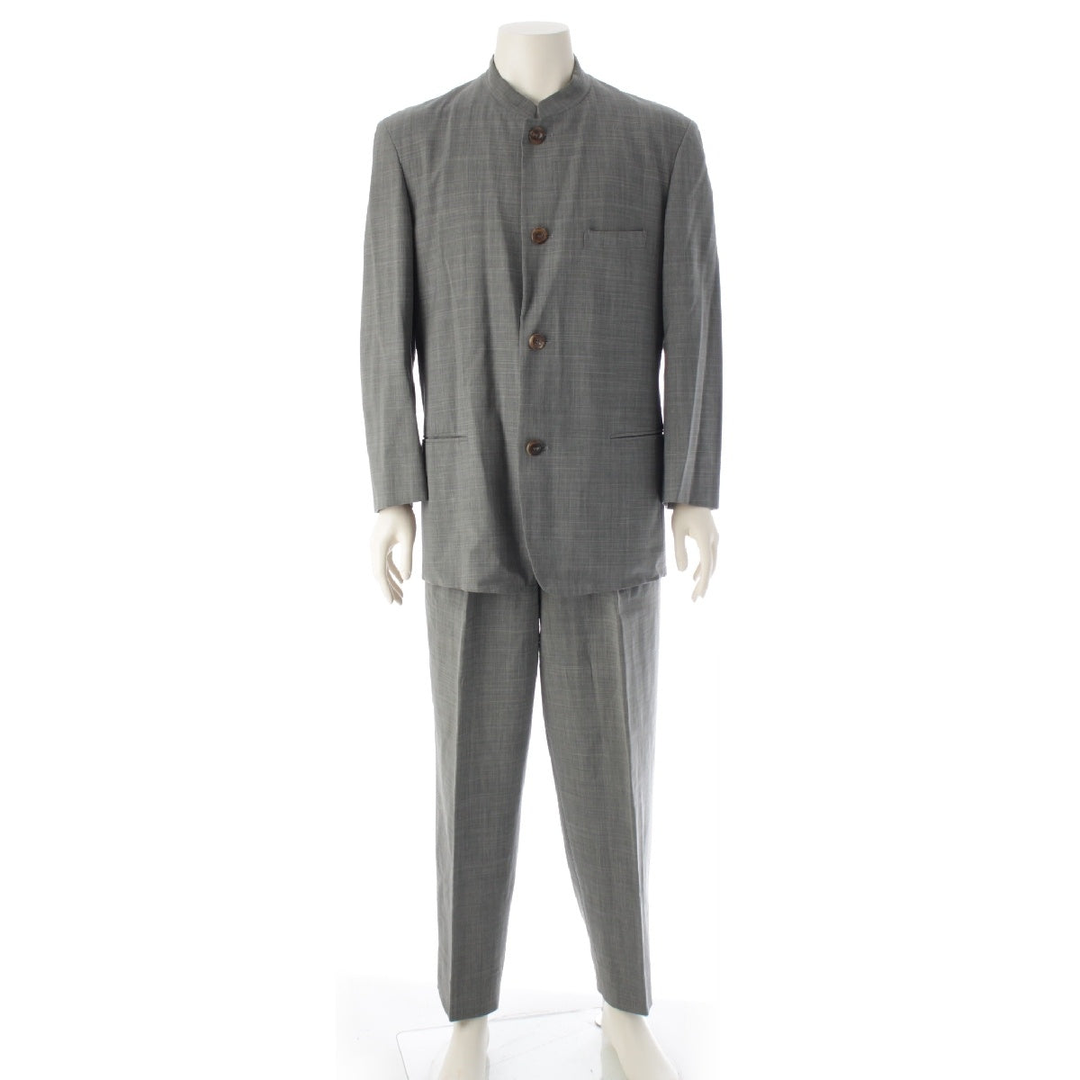 ISSEY MIYAKE wool Mao collar jacket Pants setup slacks ME41-FB005 Gray Green M