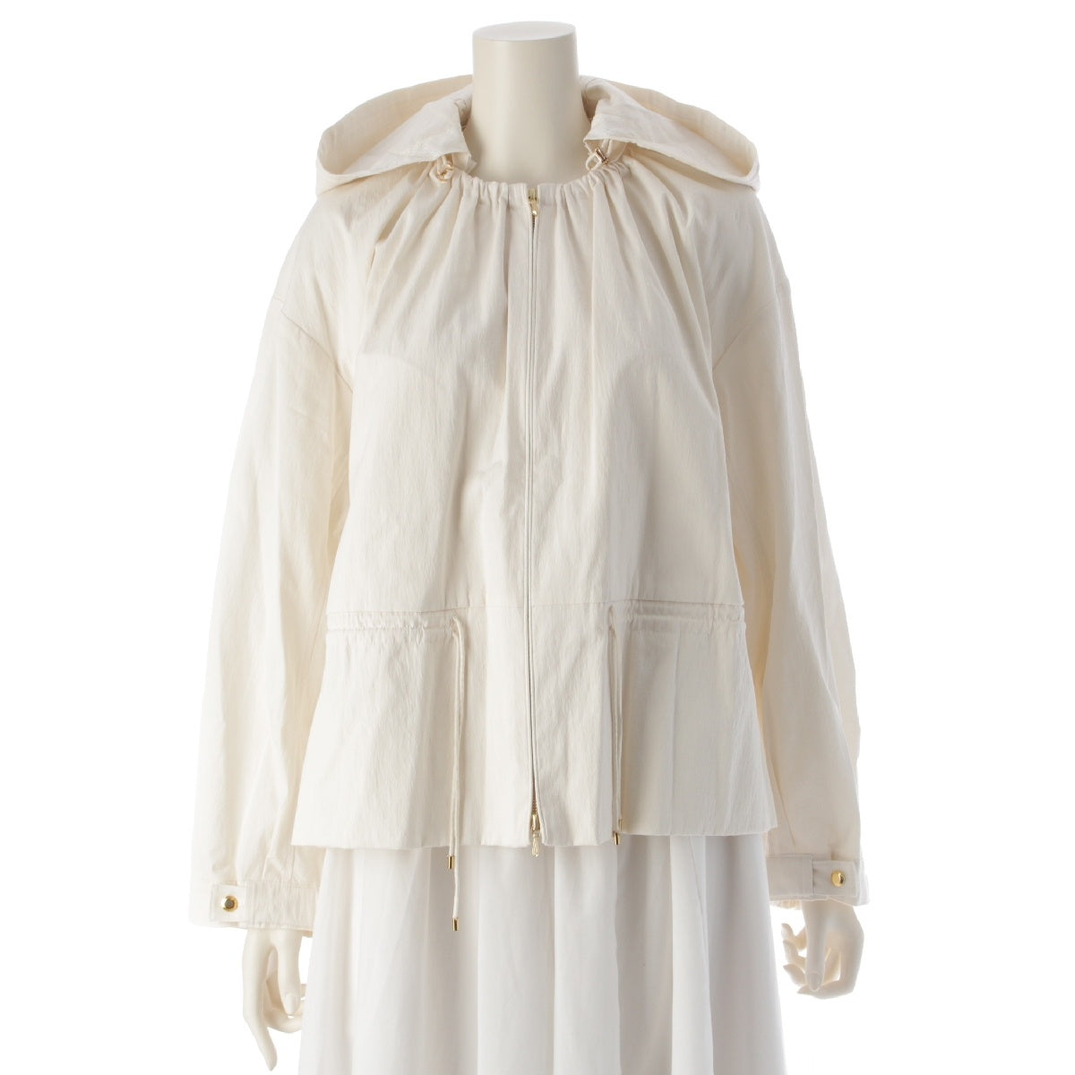 Drawer 23Stainless Steel Cotton nylon Drawcord Gathered Hood Blouson Light Jacket Outerwear 6522-299-0761 off white 36