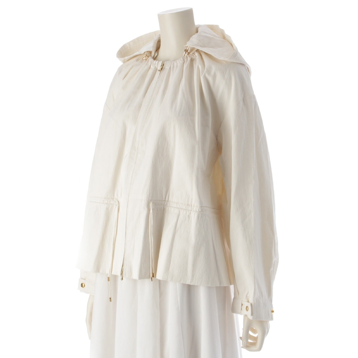 Drawer 23Stainless Steel Cotton nylon Drawcord Gathered Hood Blouson Light Jacket Outerwear 6522-299-0761 off white 36