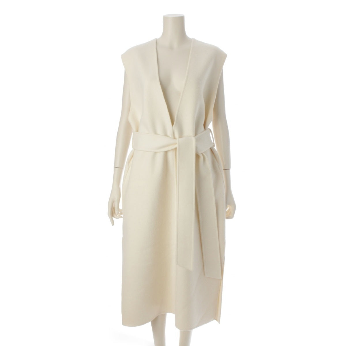 Drawer 22AW wool Sleeveless long one piece Belted design 6526-299-1329  off white 36