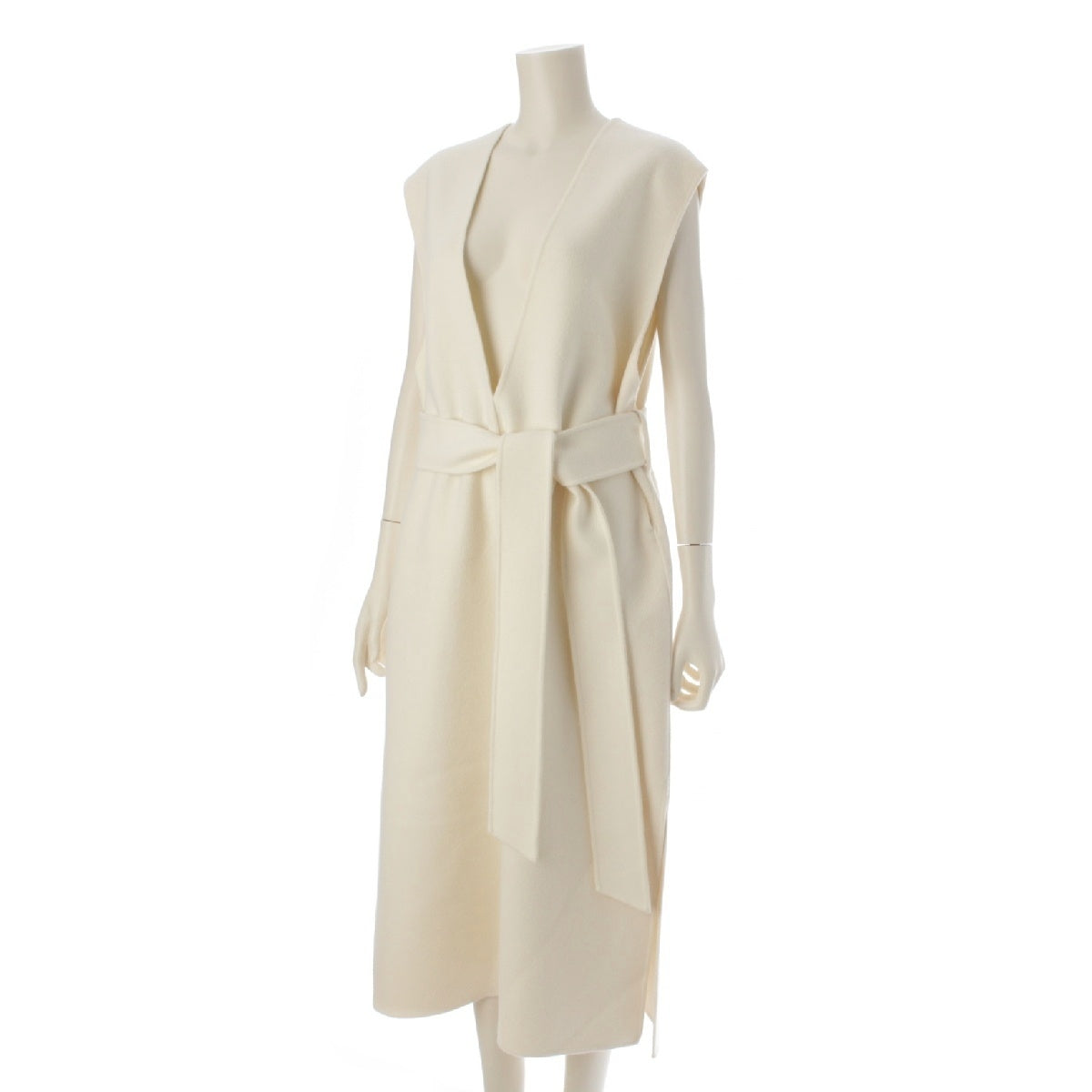 Drawer 22AW wool Sleeveless long one piece Belted design 6526-299-1329  off white 36