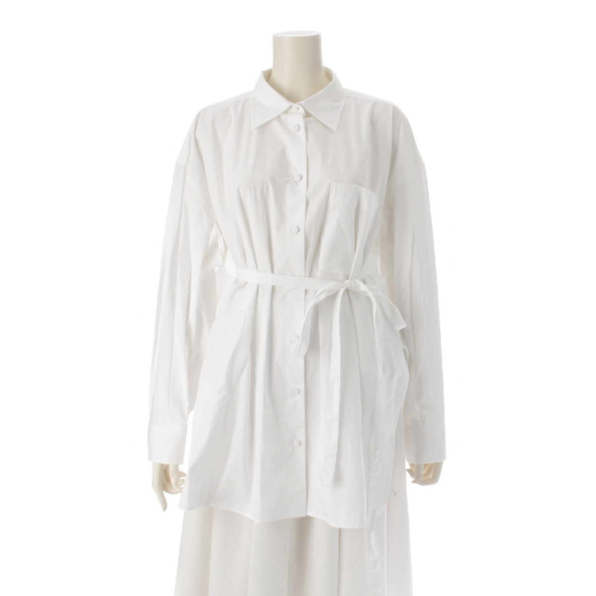 VALENTINO 20 years cotton Ribbon Slit Long sleeve shirt Long Shirt Blouse VB0AB2605A6 white 36