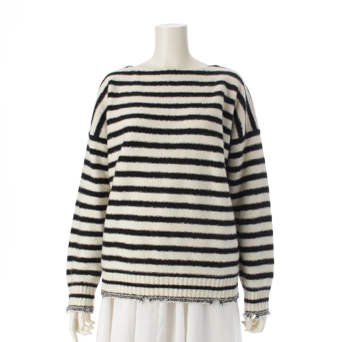 Christian Dior cashmere silk Border Butterfly Long Sleeve sweater knit 414S29CM412 Black x white 38