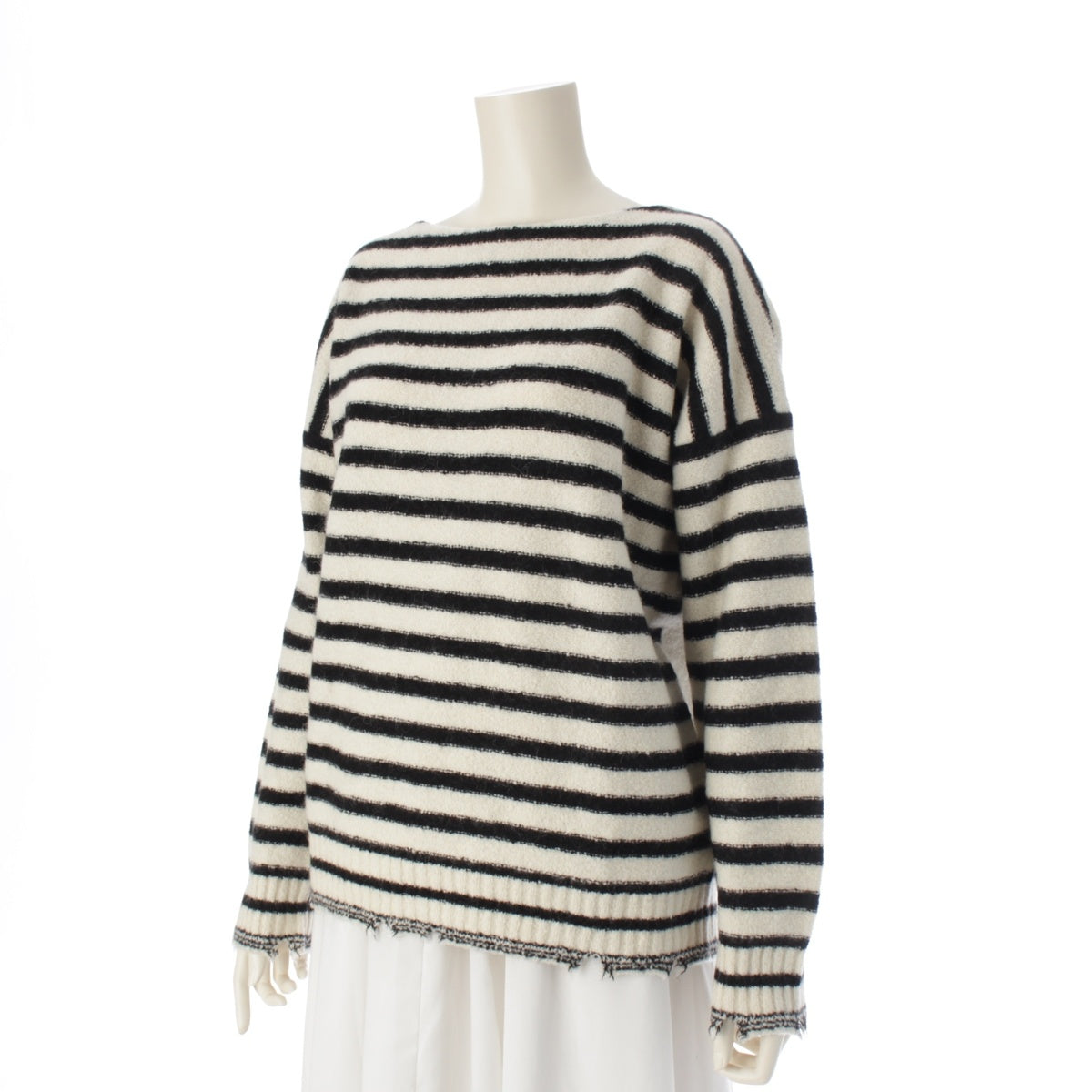 Christian Dior cashmere silk Border Butterfly Long Sleeve sweater knit 414S29CM412 Black x white 38