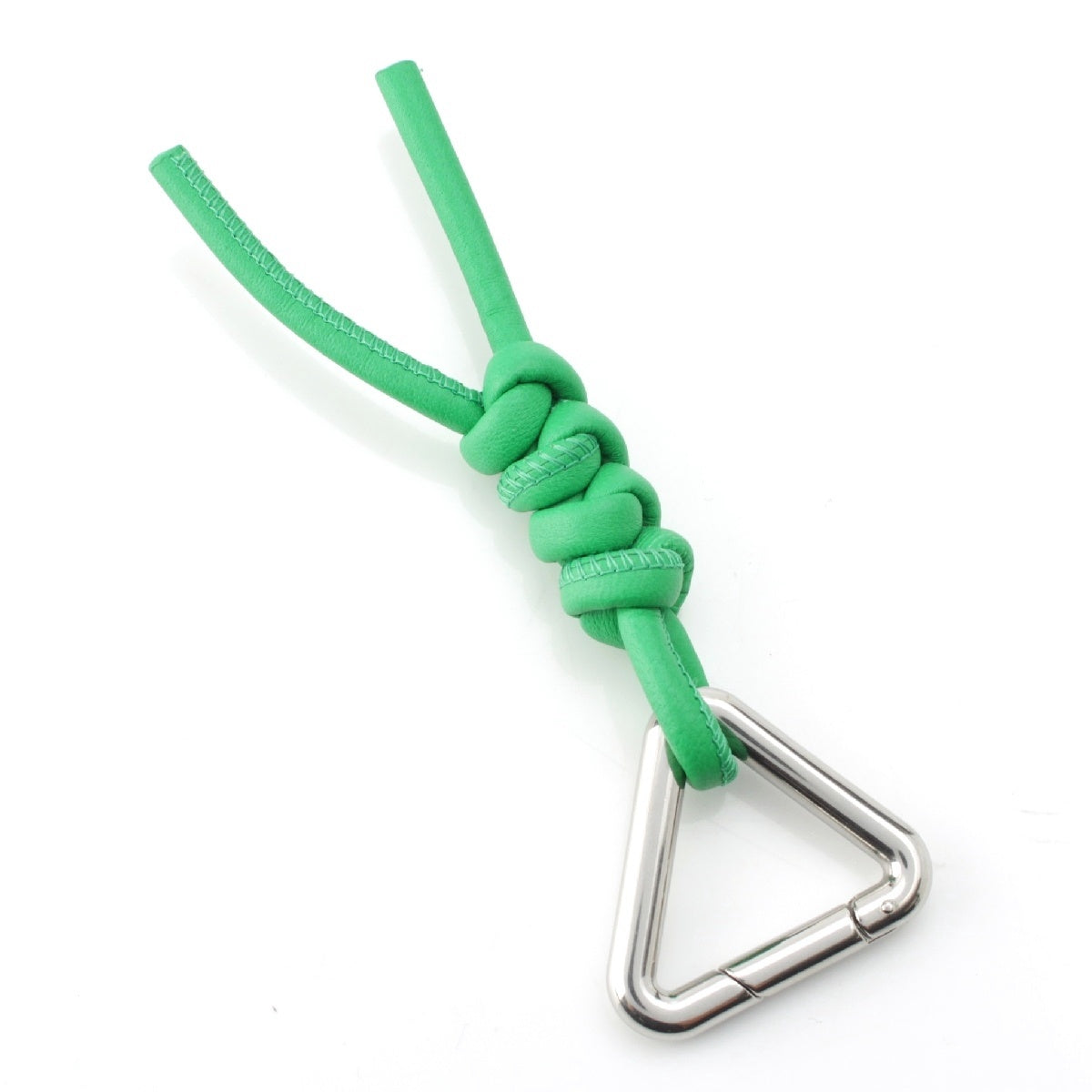 Knotted Rope Key Rings BOTTEGAVENETA Knot Triangle leather key ring Ring Strap Parakeet Green