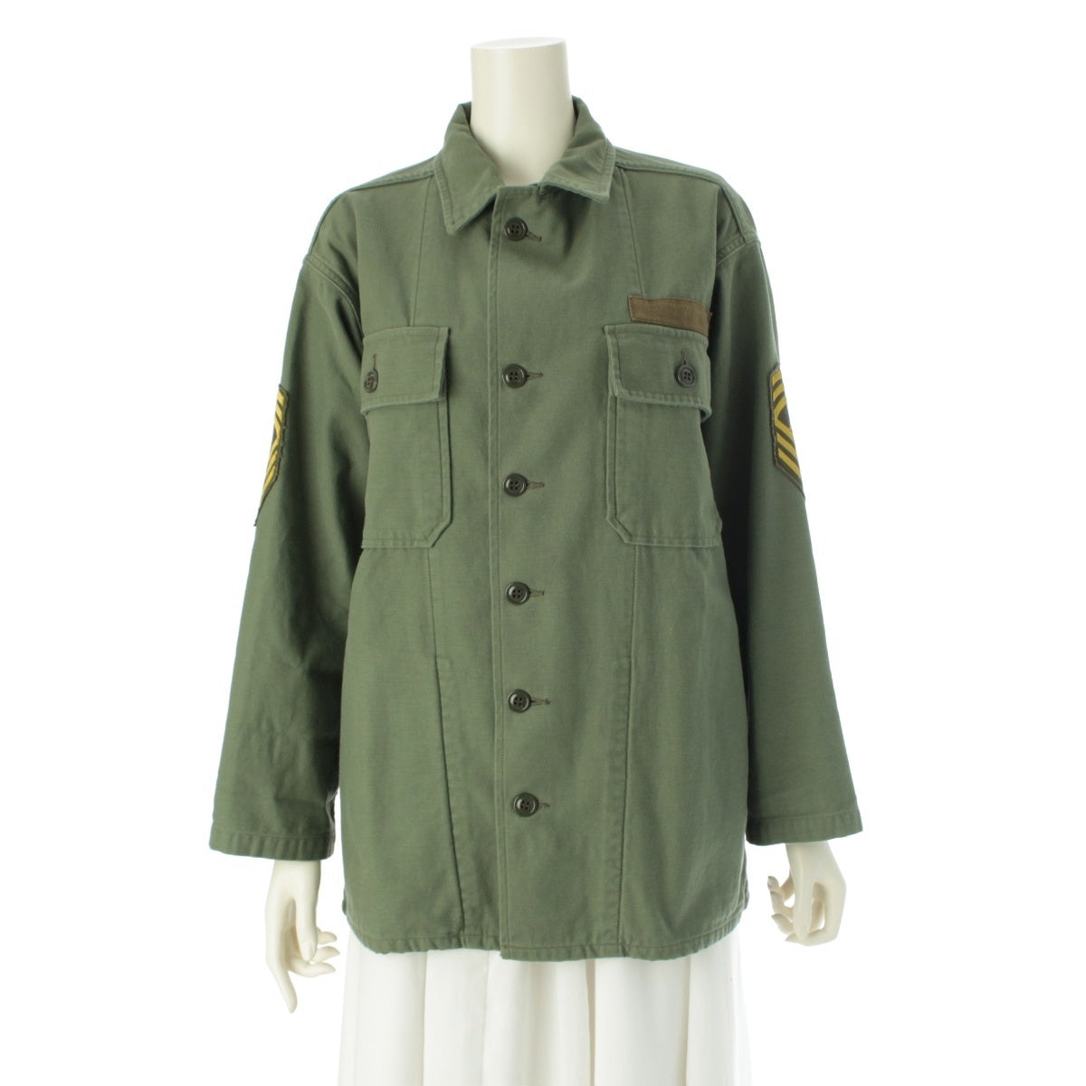 MADISON BLUE 24Stainless Steel cotton Vintage processing Military jacket Shirt tops MB000-1002 khaki 1