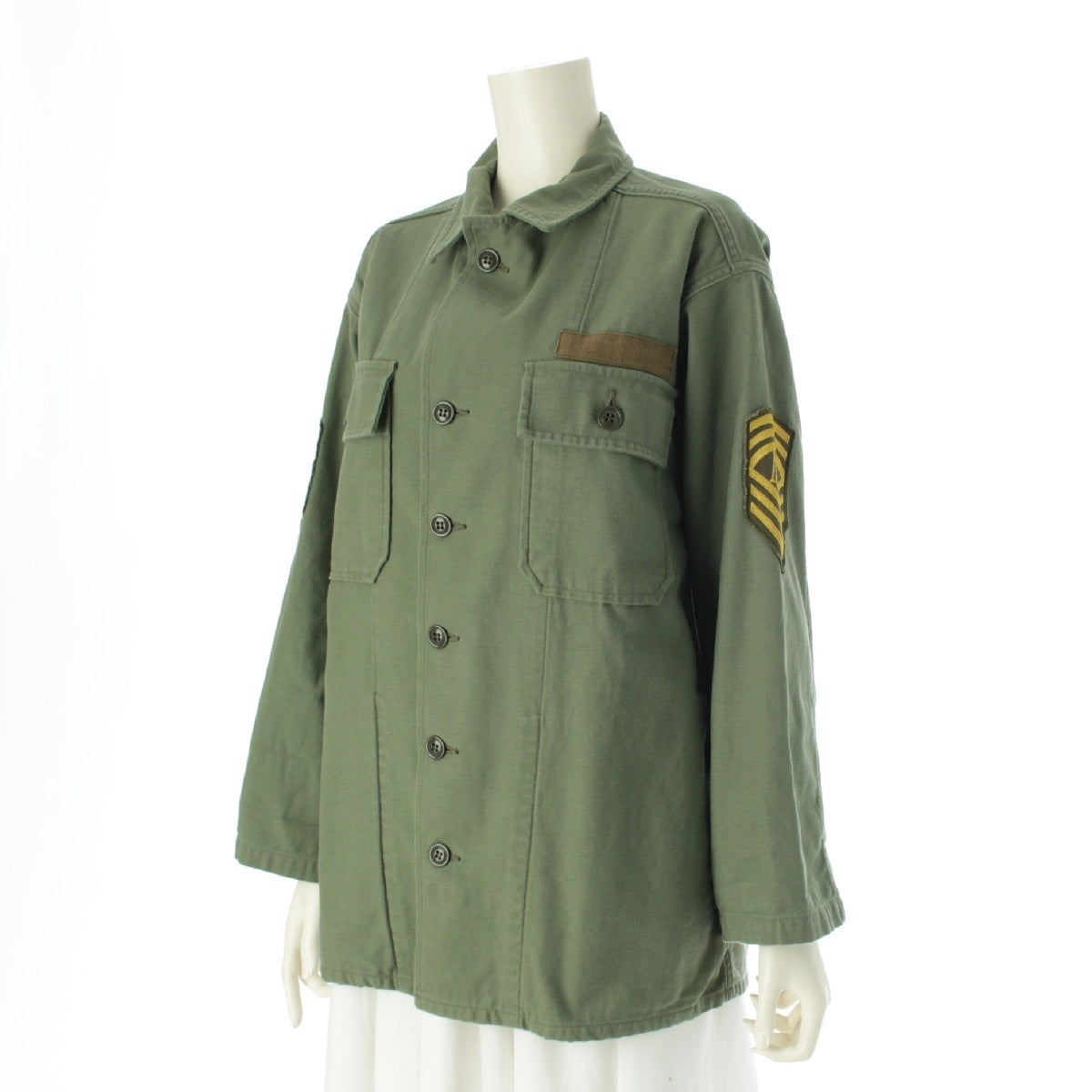 MADISON BLUE 24Stainless Steel cotton Vintage processing Military jacket Shirt tops MB000-1002 khaki 1