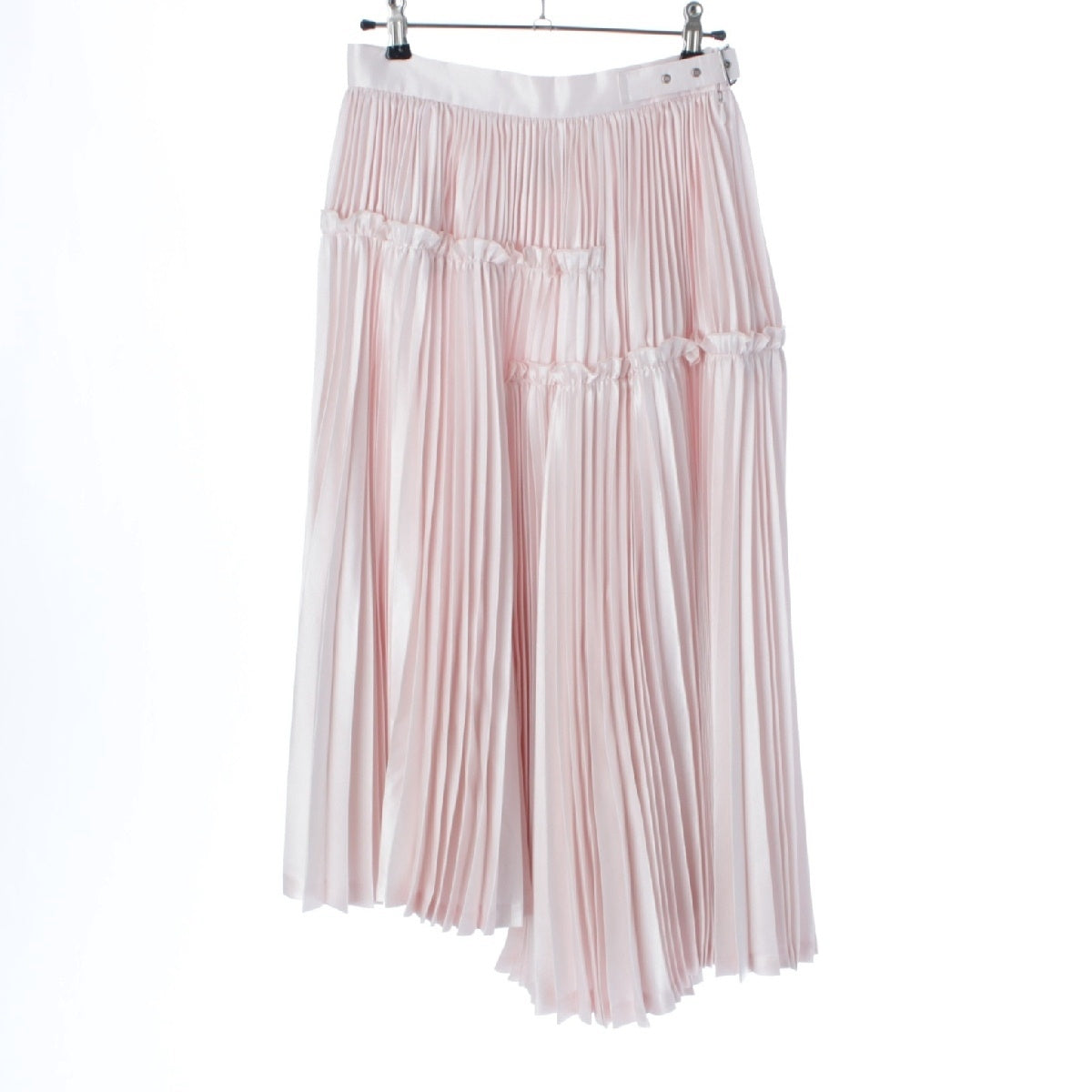 Noir Kei Ninomiya AD2022 Side belt Pleated Ruffle A-line Long skirt 3G-S012 pink XS