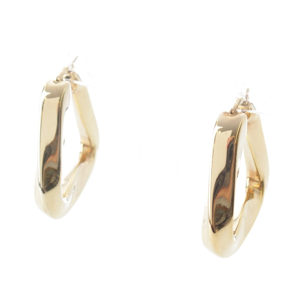 BOTTEGAVENETA Essential Twisted Triangle hoop Pierce Earring accessories Ag925 SV 608588 gold 12.4g