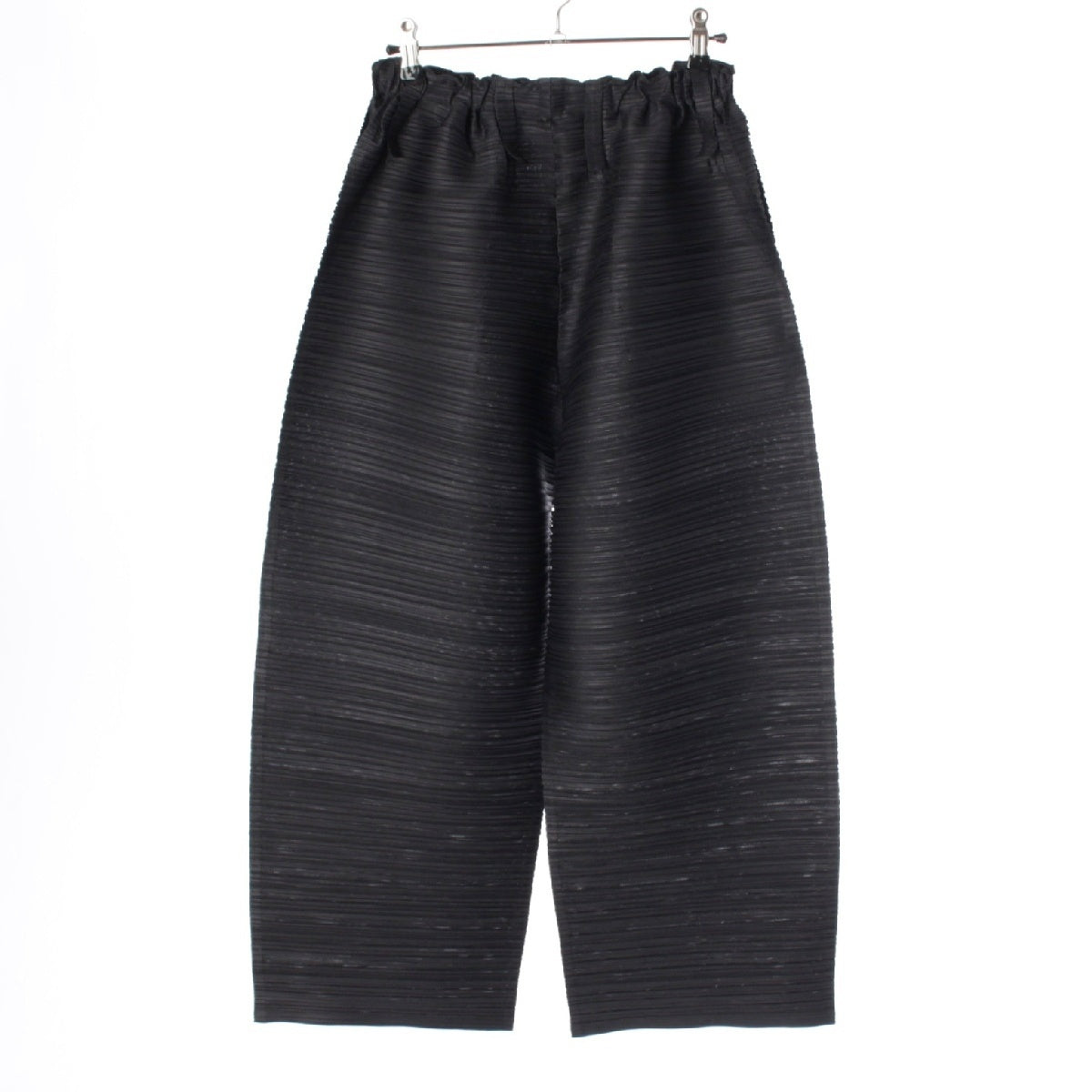PLEATS PLEASE ISSEY  polyester Border Gathered Waist Wide Pants Bottoms PP83-JF413 black 3